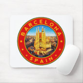 Barcelona, Spanien, Kreis, rot Mousepad (Mit Mouse)
