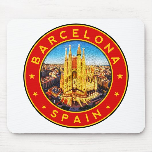 Barcelona, Spanien, Kreis, rot Mousepad (Vorne)