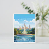 Barcelona Spanien Kunst Reisen Vintage Darstellung Postkarte (Stehend Vorderseite)