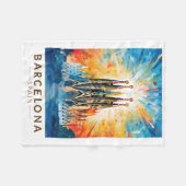Barcelona Spanien La Sagrada Familia Fleecedecke (Vorderseite (Horizontal))