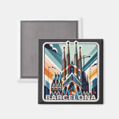 Barcelona Spanien La Sagrada Familia Magnet (Vorderseite/Rückseite)
