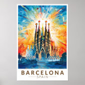 Barcelona Spanien La Sagrada Familia Reise Kunst Poster (Vorne)