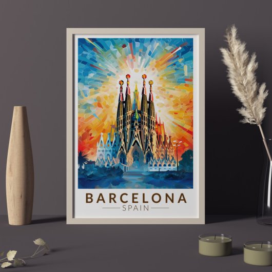 Barcelona Spanien La Sagrada Familia Reise Kunst Poster