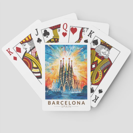Barcelona Spanien La Sagrada Familia Spielkarten (Rückseite)