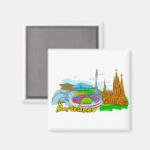Barcelona - Spanien Magnet (Vorderseite/Rückseite)