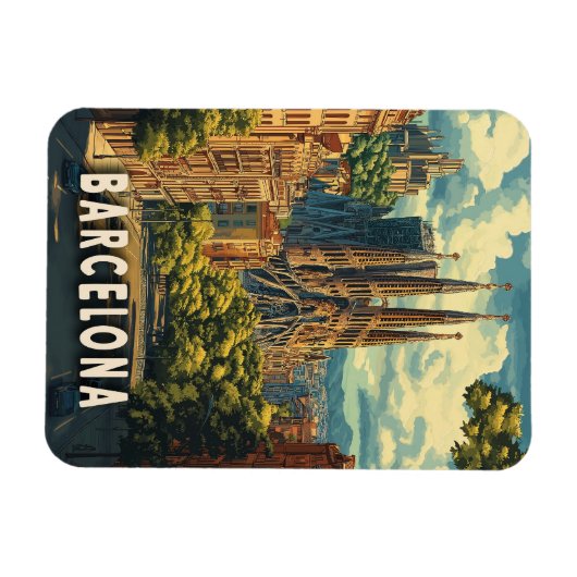 Barcelona, Spanien Magnet (Horizontal)