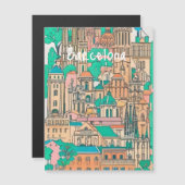 Barcelona Spanien Magnetkarte (Vorne/Hinten)