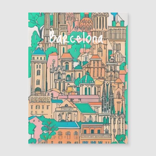 Barcelona Spanien Magnetkarte (Vorderseite)