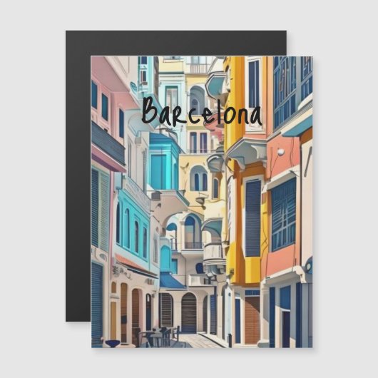 Barcelona Spanien Magnetkarte (Vorne/Hinten)