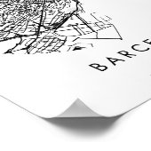 Barcelona Spanien Minimal Modern Circle Street Kar Poster (Ecke)