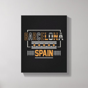 Barcelona Spanien Moderne Typografie Reise Design Leinwanddruck