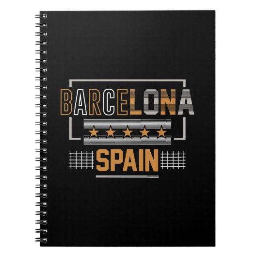 Barcelona Spanien Moderne Typografie Reise Design Notizblock (Vorderseite)