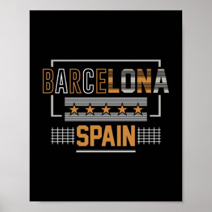 Barcelona Spanien Moderne Typografie Reise Design Poster
