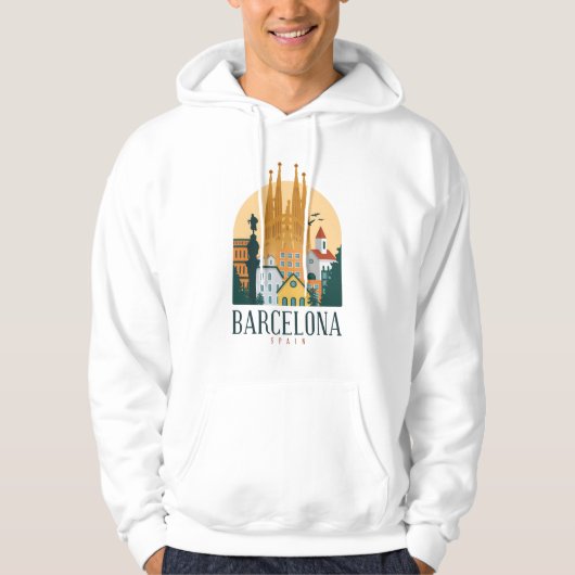 Barcelona Spanien Niedliches spanisches Reisegesch Hoodie (Vorderseite)