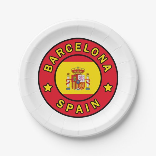 Barcelona Spanien Pappteller (Vorderseite)