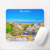 Barcelona, Spanien - Park Guell Gaudi Mosaik Mousepad (Mit Mouse)