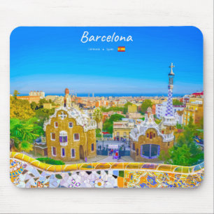 Barcelona, Spanien - Park Guell Gaudi Mosaik Mousepad