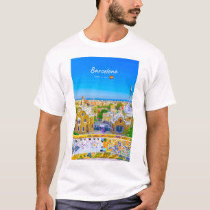 Barcelona, Spanien - Park Guell Gaudi Mosaik T-Shirt