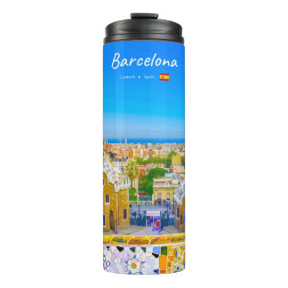 Barcelona, Spanien - Park Guell Gaudi Mosaik Thermosbecher