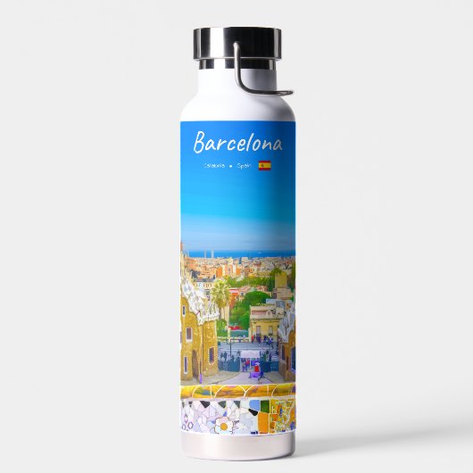 Barcelona, Spanien - Park Guell Gaudi Mosaik Trinkflasche (Links)