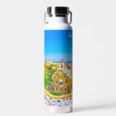 Barcelona, Spanien - Park Guell Gaudi Mosaik Trinkflasche (Vorne)