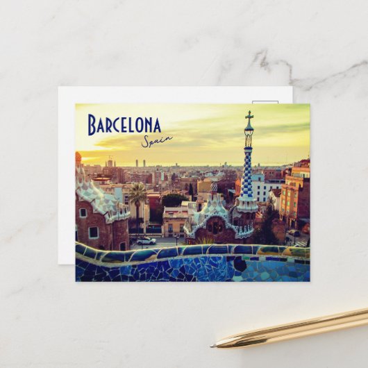 Barcelona, Spanien - Park Guell Postcard Postkarte (Vorderseite/Rückseite Beispiel)