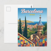 Barcelona Spanien Park Güell Postkarte (Vorne/Hinten)