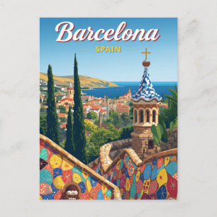 Barcelona Spanien Park Güell Postkarte