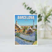 Barcelona Spanien Park Güell Travel Postkarte (Stehend Vorderseite)