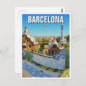 Barcelona Spanien Park Güell Travel Postkarte (Vorne/Hinten)