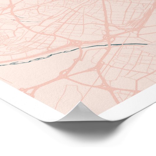 Barcelona Spanien Pink und Blue Niedlich Script St Poster (Ecke)