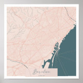 Barcelona Spanien Pink und Blue Niedlich Script St Poster (Vorne)