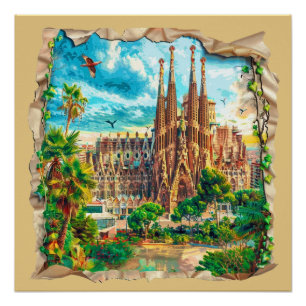 Barcelona, Spanien Poster