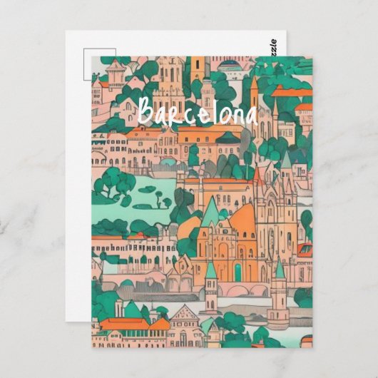 Barcelona Spanien Postkarte (Vorne/Hinten)