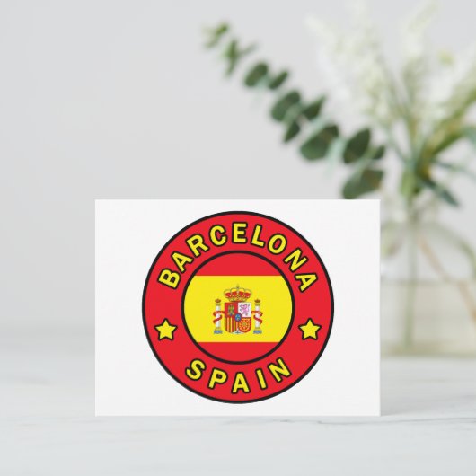 Barcelona Spanien Postkarte (Stehend Vorderseite)