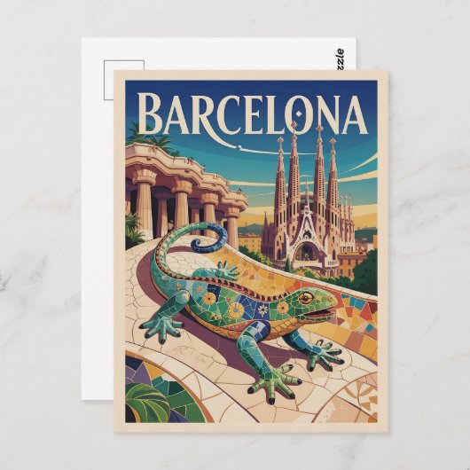 Barcelona Spanien Postkarte (Vorne/Hinten)