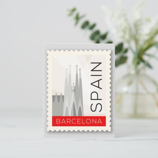 Barcelona Spanien Postkarte (Stehend Vorderseite)