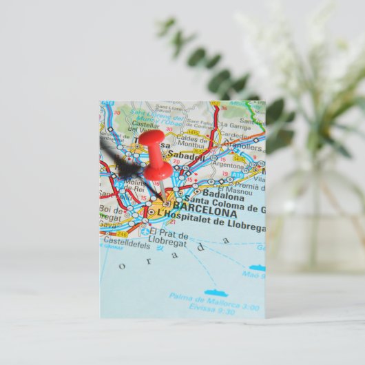 Barcelona, Spanien Postkarte (Stehend Vorderseite)