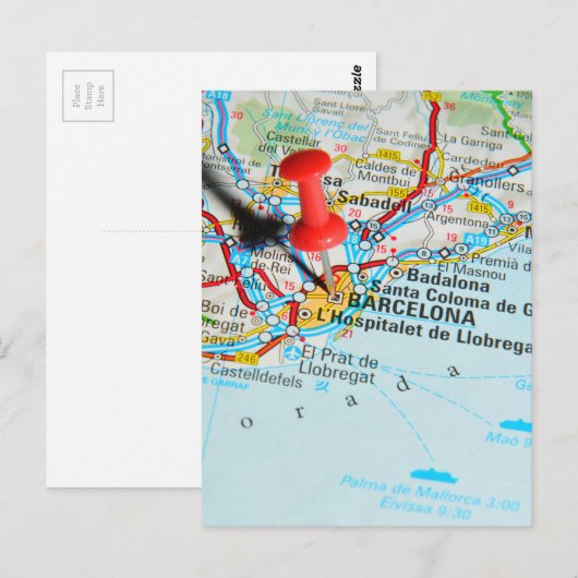 Barcelona, Spanien Postkarte (Vorne/Hinten)