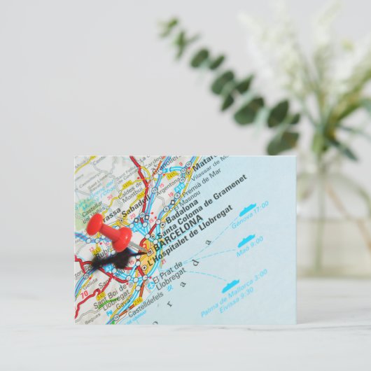 Barcelona, Spanien Postkarte (Stehend Vorderseite)