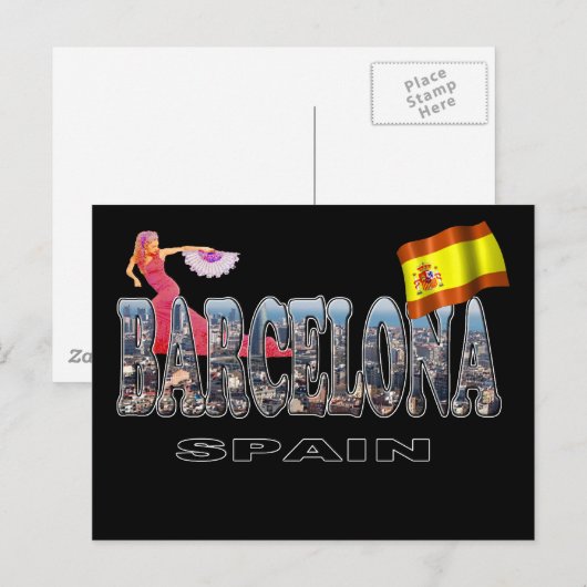 Barcelona Spanien Postkarte (Vorne/Hinten)