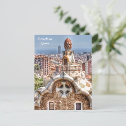 Barcelona Spanien Postkarte (Stehend Vorderseite)