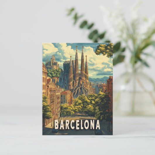 Barcelona, Spanien Postkarte (Stehend Vorderseite)
