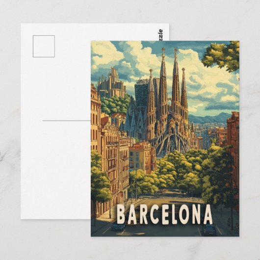 Barcelona, Spanien Postkarte (Vorne/Hinten)