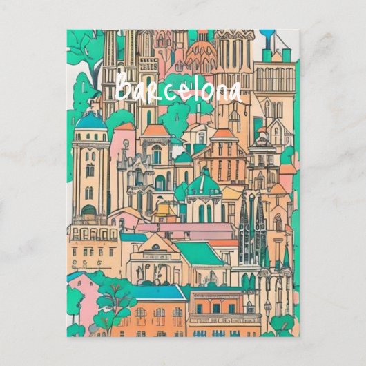 Barcelona Spanien Postkarte (Vorderseite)