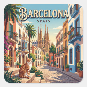 Barcelona, Spanien Quadratischer Aufkleber