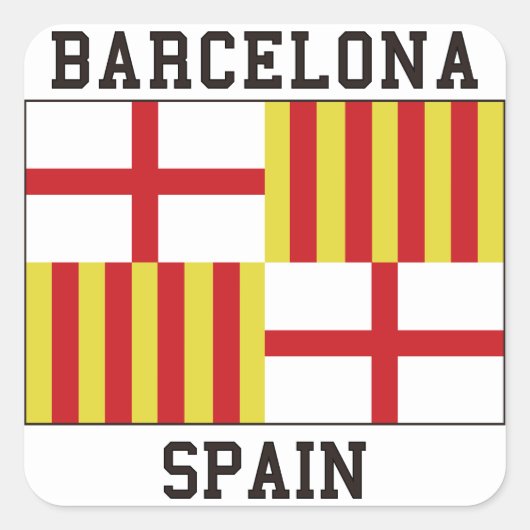 Barcelona Spanien Quadratischer Aufkleber (Vorderseite)