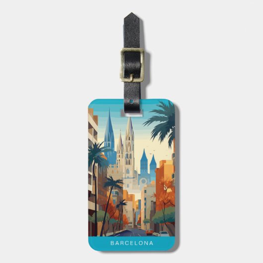 Barcelona Spanien Reise Gepäckanhänger (Vorderseite vertikal)