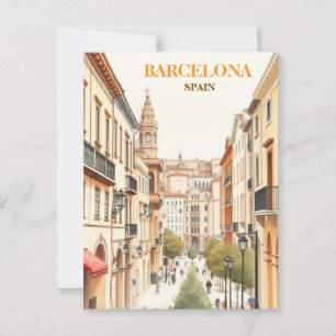 barcelona spanien Reise Kunst Vintage Postkarte