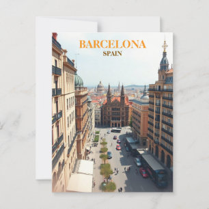 barcelona spanien Reise Kunst Vintage Postkarte